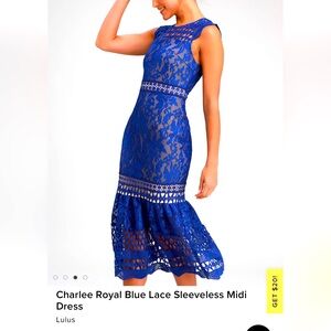 Sleeveless lace midi dress